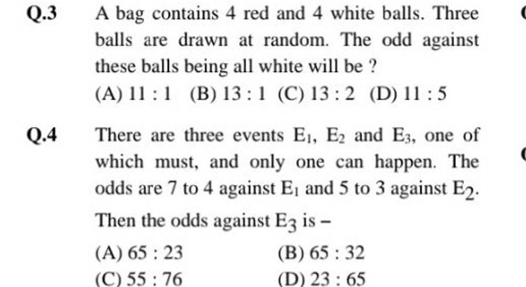 a bag contains 4 white balls and 5 blue balls they are mixed thoroughly and  one ball is - Maths - - 4492617 | Meritnation.com