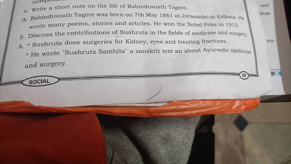 WRITE A SHORT NOTE OF RABINDRANATH TAGORE visual data 7