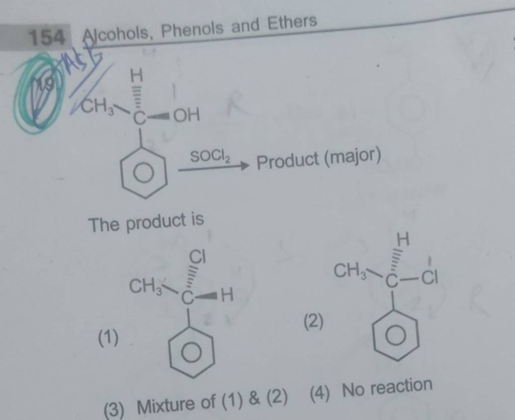 154 Alcohols, Phenols and Ethers The product is Filo