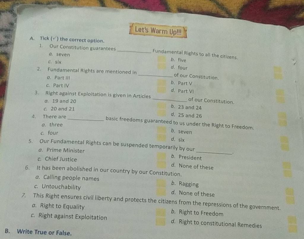 Our Fundamental Rights can be suspended temporarily by our Filo