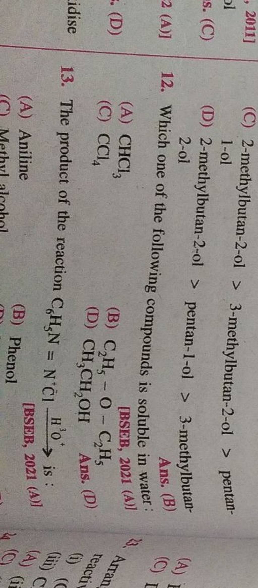 Which one of the following compounds is soluble in water Filo