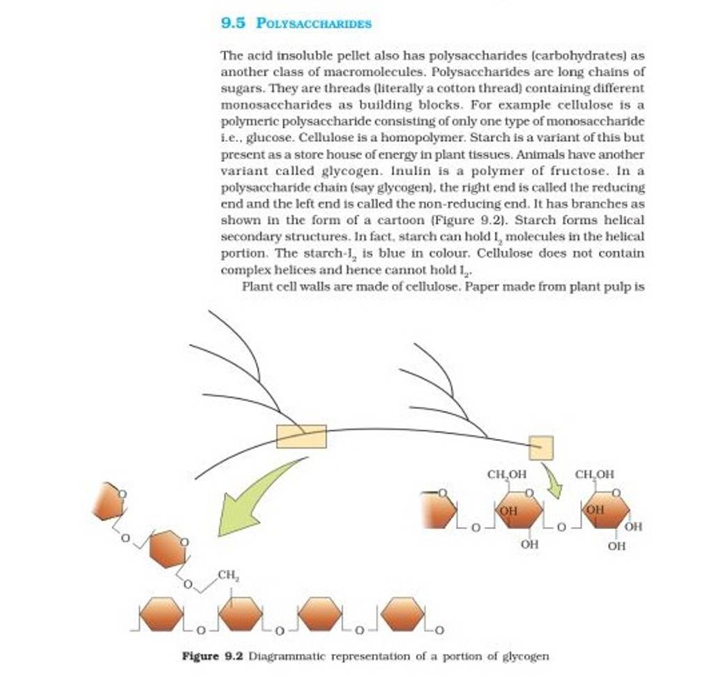 9.5 Polysaccharides The acid insoluble pellet also has polysaccharides (c..