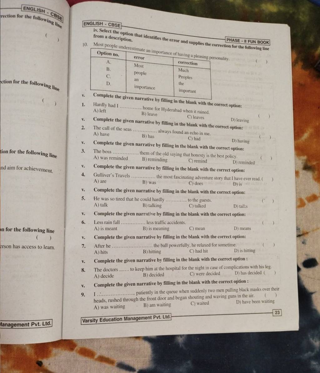 Complete the given narrative by filling in the blad Filo