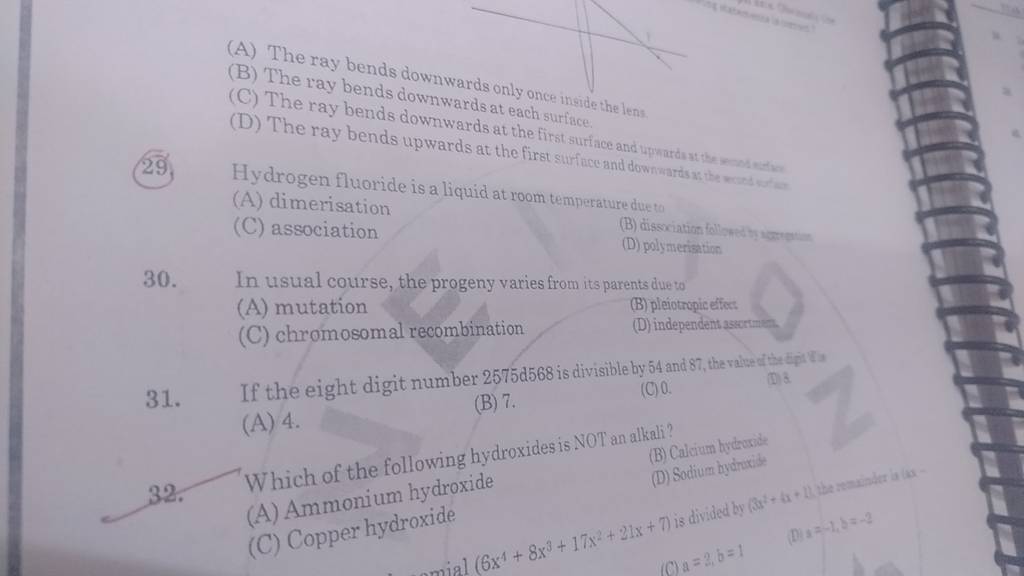 (29. Hydrogen fluoride is a liquid at room temperature dueto Filo