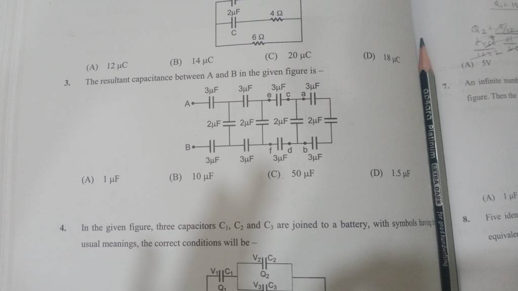 The Resultant Capacitance Between A And B In The Given Figure Is - | Filo