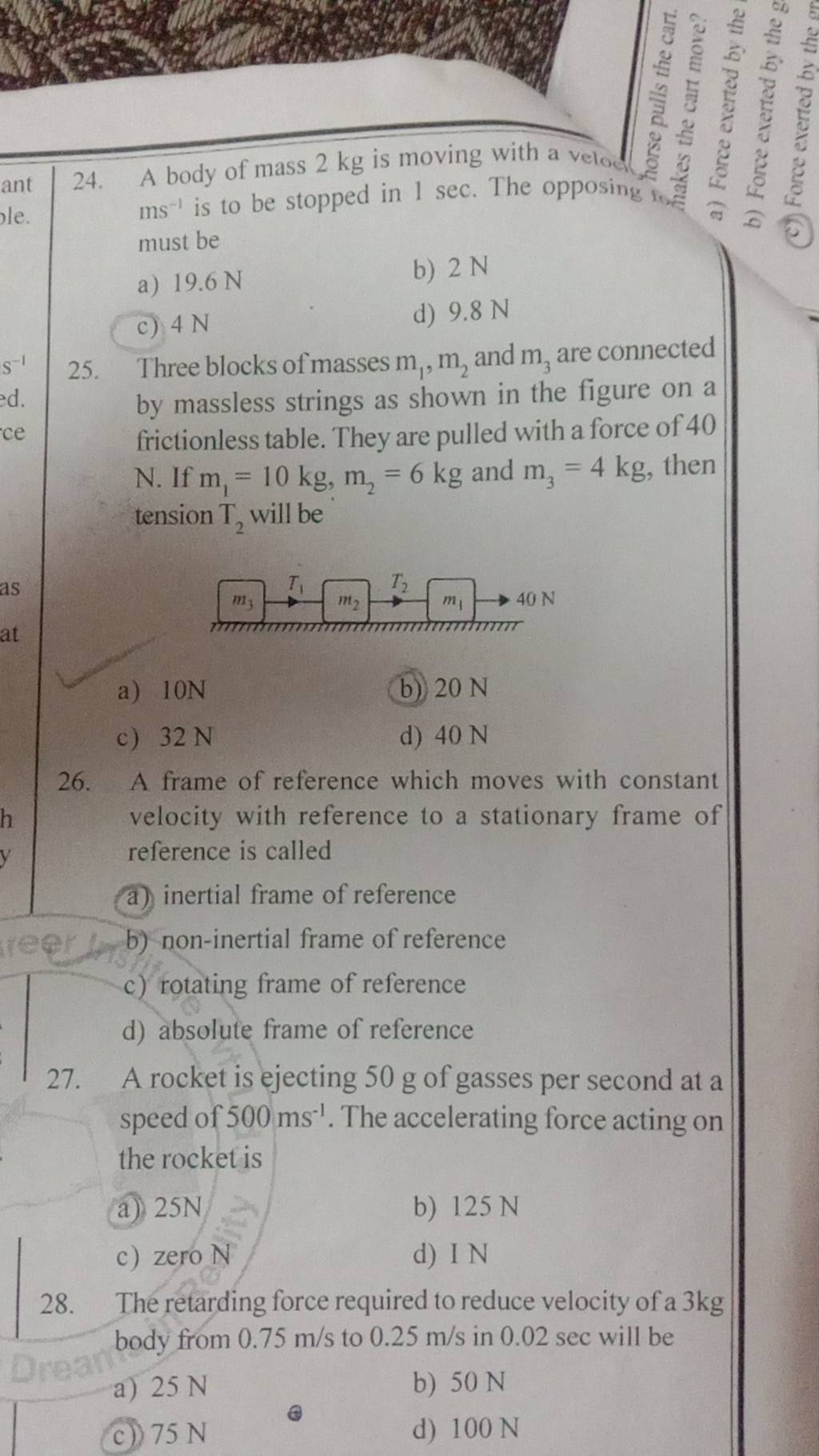 A frame of reference which moves with constant velocity with reference to..
