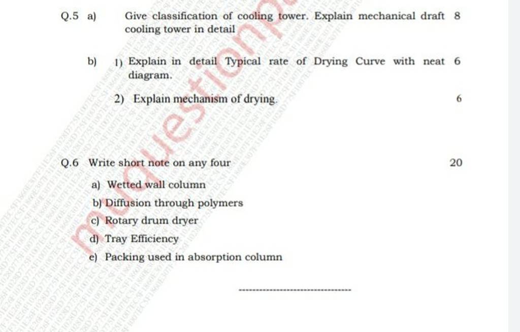 Q.5 a) Give classification of cooling tower. Explain mechanical draft 8 c..