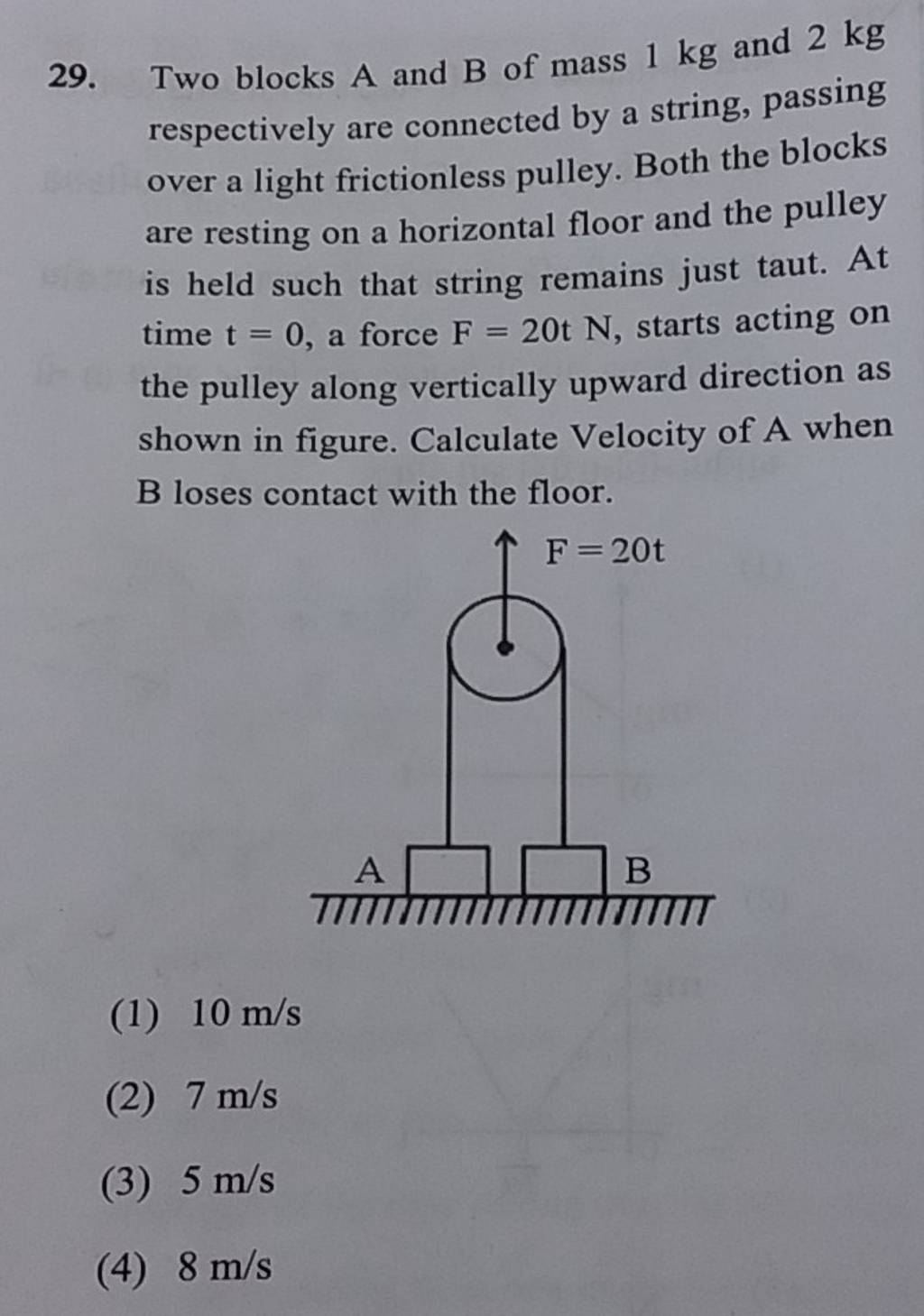 Two Blocks A And B Of Mass 1 Kg And 2 Kg Respectively Are Connected By A