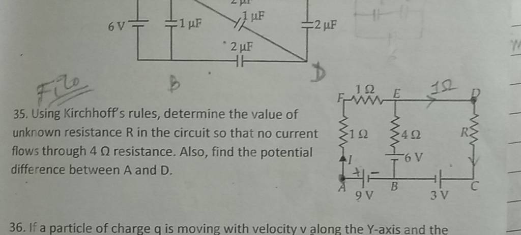 35 Using Kirchhoffs Rules Determine The Value Of Unknown Resistance R 8940