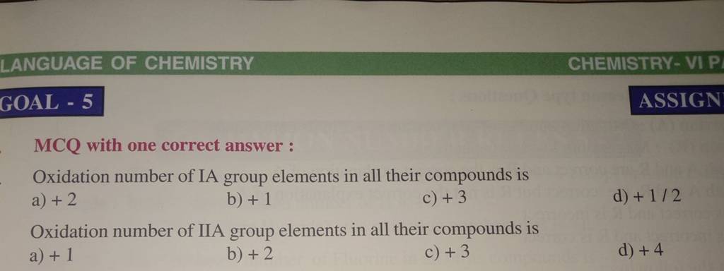 oxidation number of iia group elements in all their compounds is