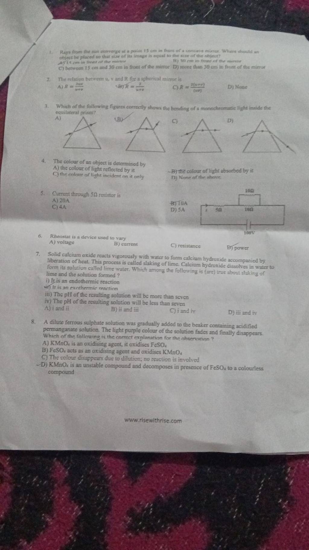 Rheostat is a device used to vary Filo