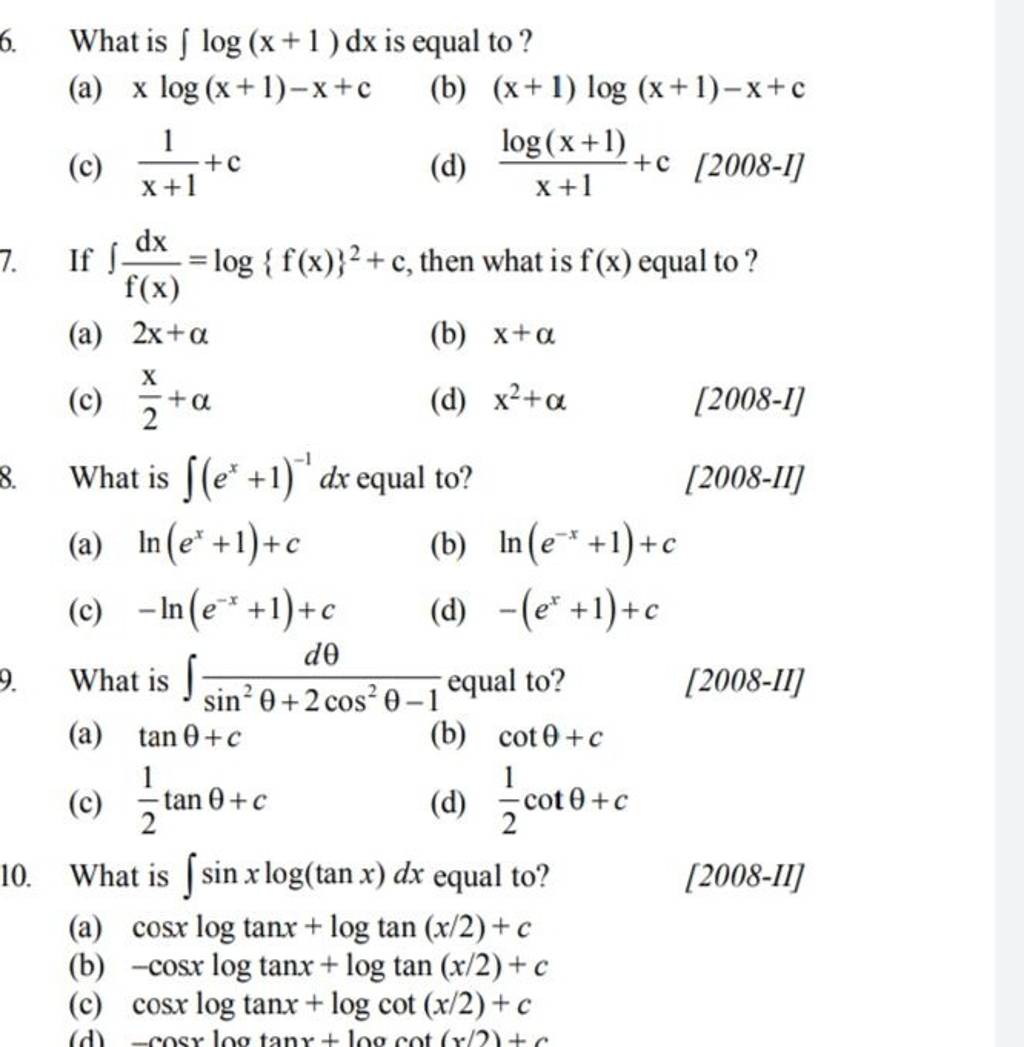 if-f-x-dx-log-f-x-2-c-then-what-is-f-x-equal-to-filo