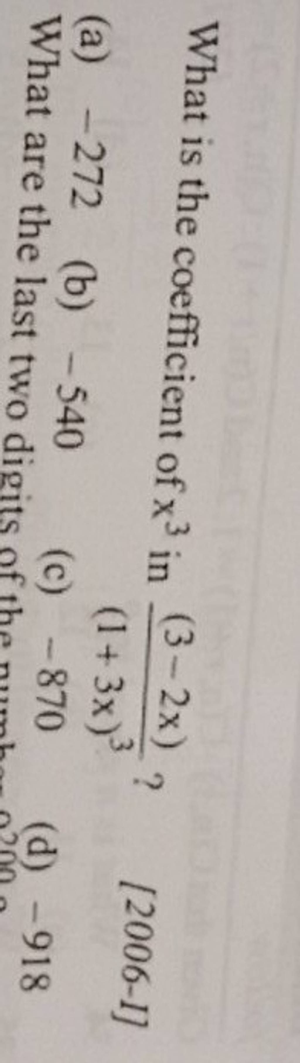 what-is-the-coefficient-of-x3-in-1-3x-3-3-2x-2006-i-a-272-b-a