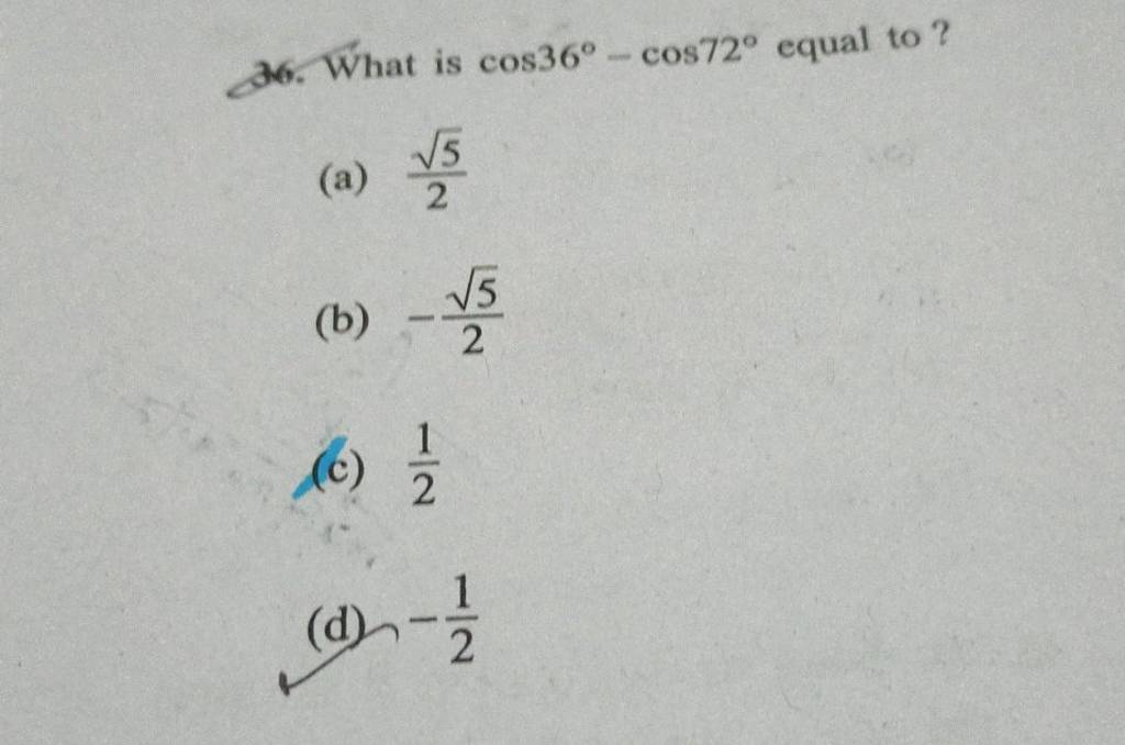 what-is-cos36-cos72-equal-to-filo