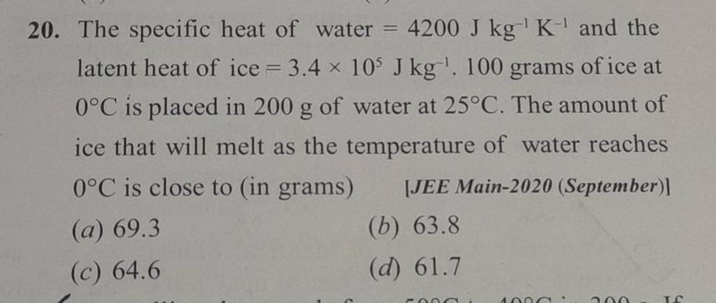 specific heat of water jkg c