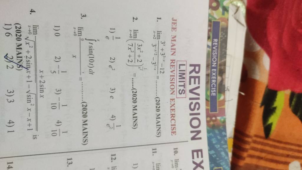 jee-main-revision-exercise-1-limx-2-3-x-2-31-x3x-33-x-12-2020-mains