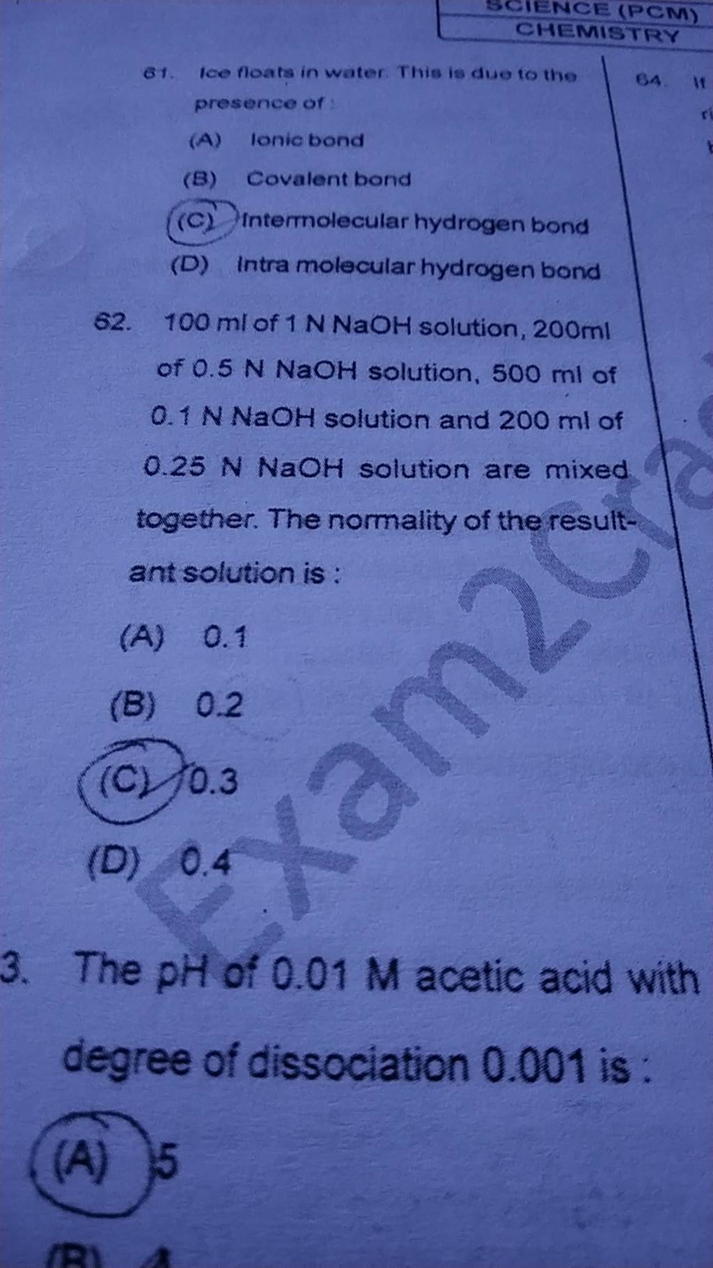 The Ph Of 0 01m Acetic Acid With Degree Of Dissociation 0 001 Is Filo