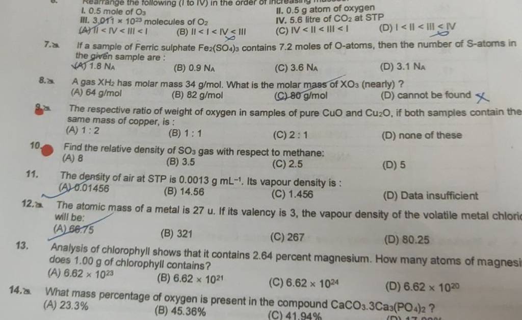 a-gas-xh2-has-molar-mass-34-g-mol-what-is-the-molar-mass-of-xo3-nearl