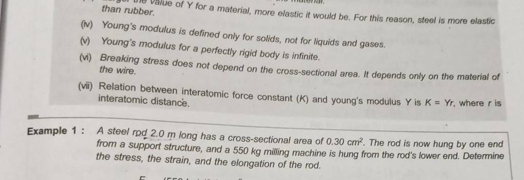  iv Young s Modulus Is Defined Only For Solids Not For Liquids And Gase 
