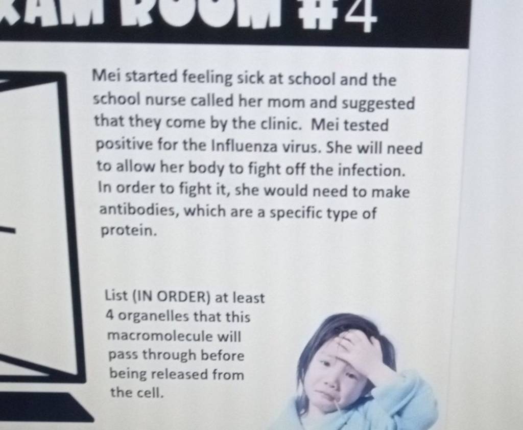Mei started feeling sick at school and the school nurse called her mom