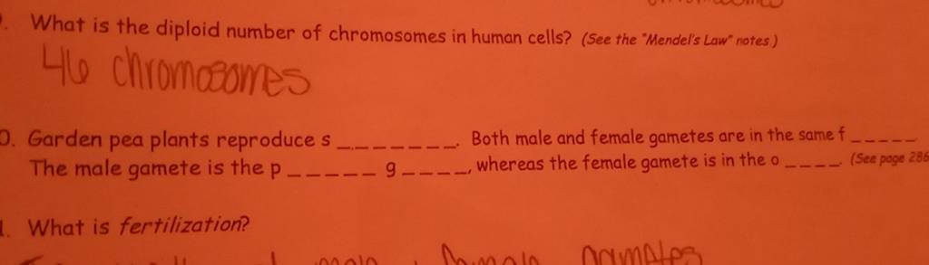 What is the diploid number of chromosomes in human cells? (See the "Me