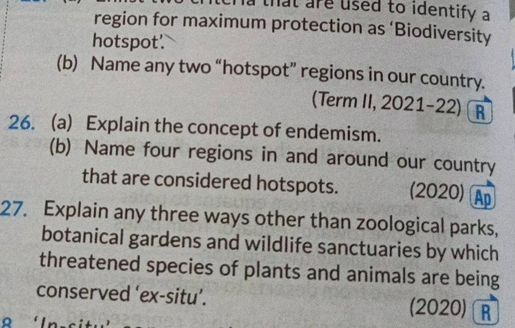 region for maximum protection as 'Biodiversity hotspot'. Filo