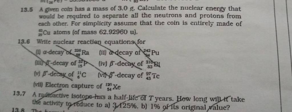 13 5 A Given Coin Has A Mass Of 3 0 G Calculate The Nuclear Energy That 13-5-a-given-coin-has-a-mass-of-3-0-g-calculate-the-nuclear-energy-that