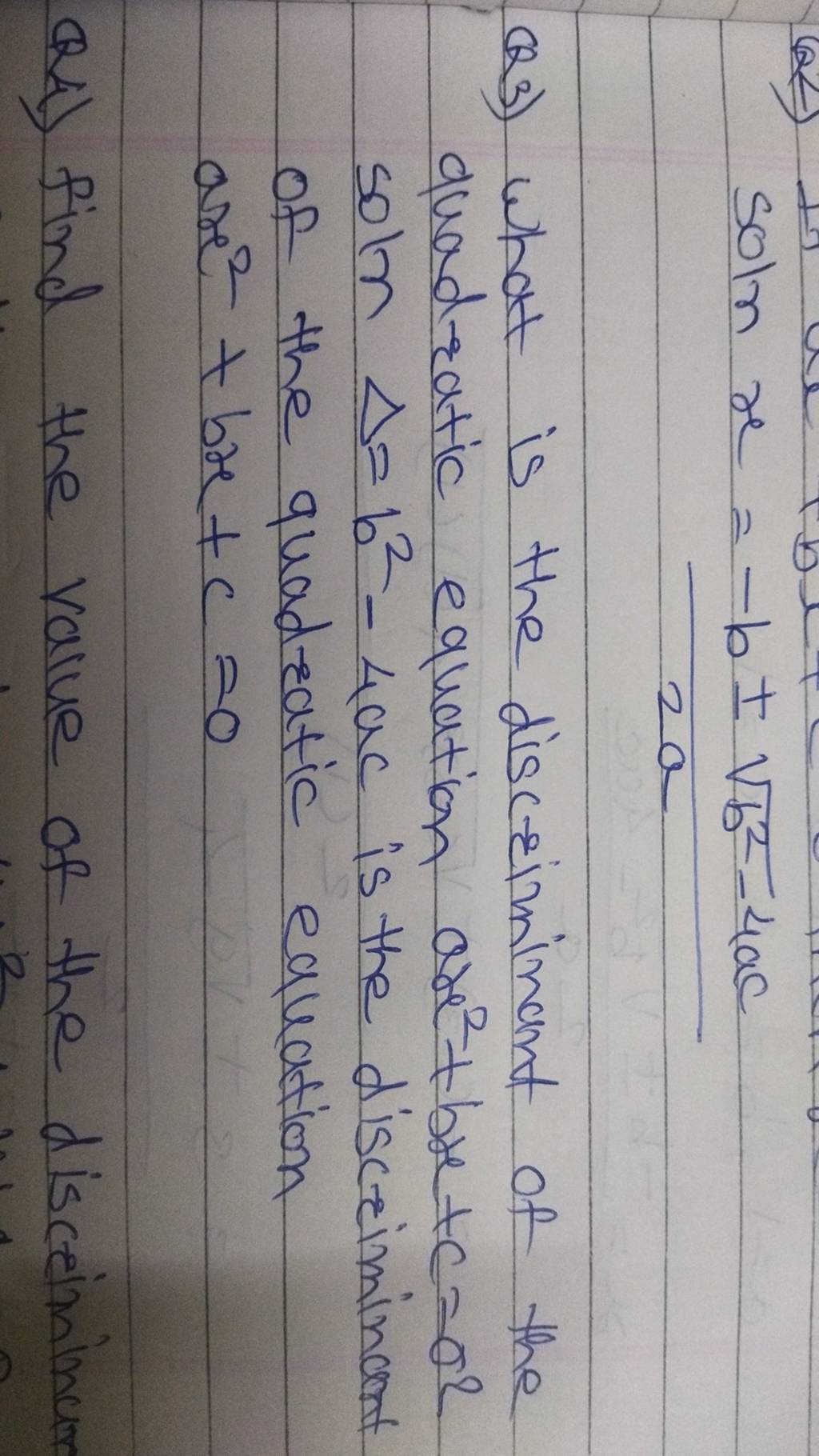 solnx-2a-b-b2-4ac-q3-what-is-the-discriminant-of-the-quadratic-equatio