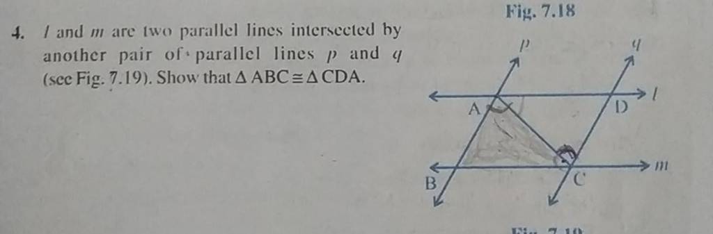 4. I and m are two parallel lines intersected by another pair of parallel..