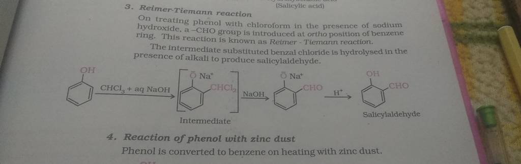 On treating phenol with chloroform in the presence of sodium hydroxide. a..