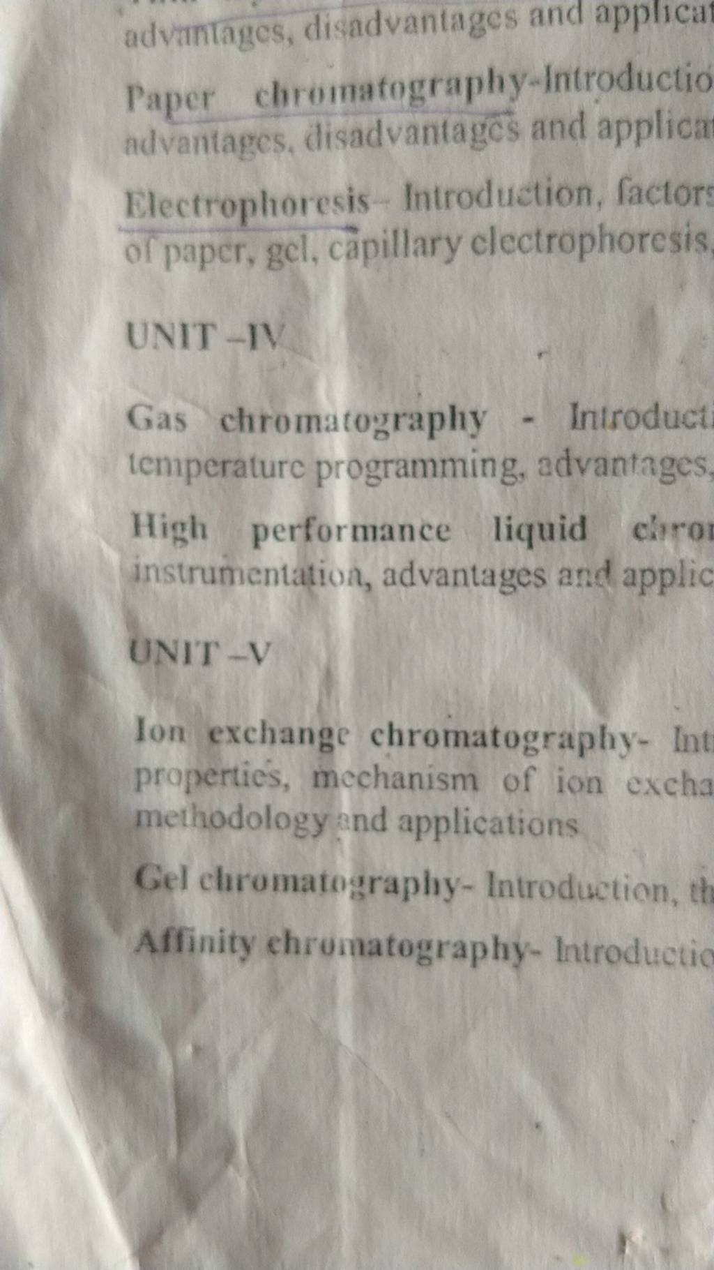 advantages, disadvantages and applical Paper chromatographyIntroductio a..