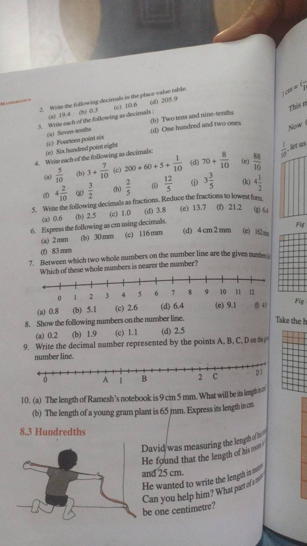 2-write-the-following-decimals-in-the-place-value-table-a-19-4-b