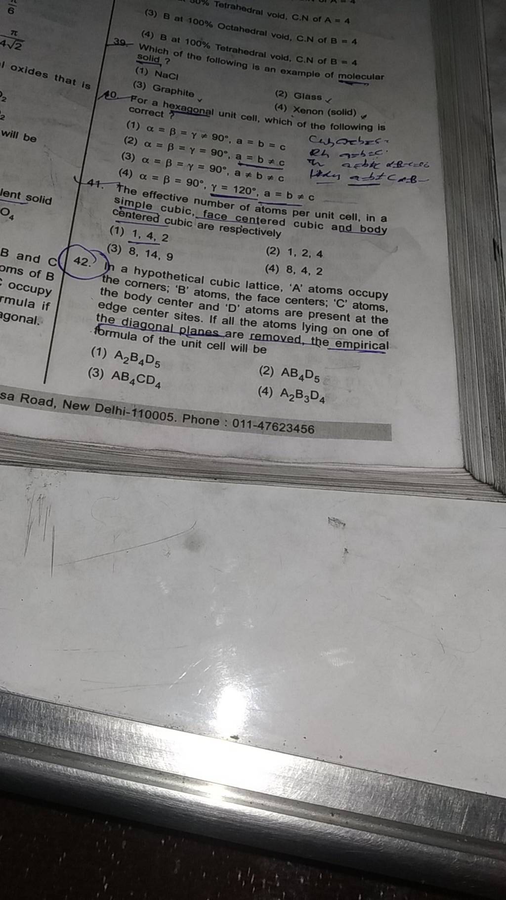 The Effective Number Of Atoms Per Unit Cell In A Centered Cubic Face Ce