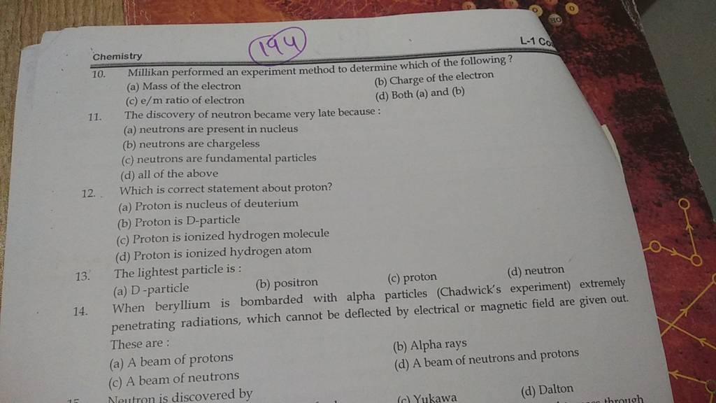 experiment on alpha particles and beryllium sheet by chadwick