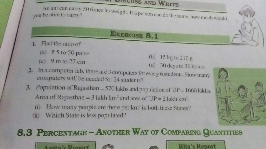 An ant can carry 50 times its weight. If a person can do the same, how mu..