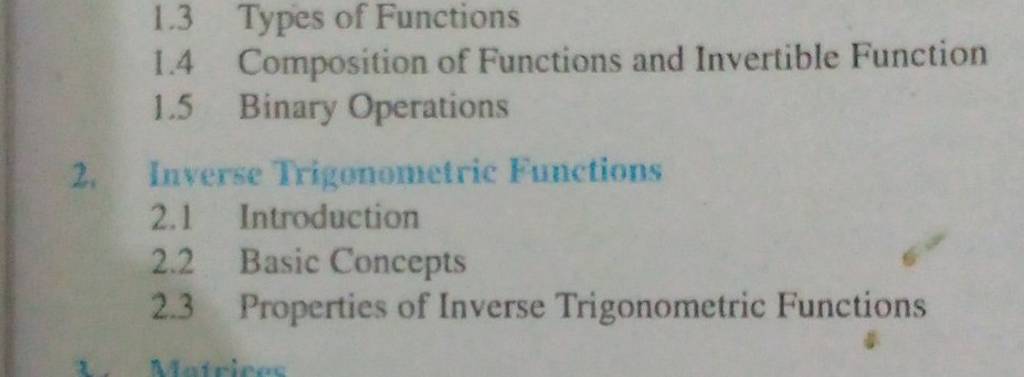 1.3 Types of Functions
1.4 Composition of Functions and Invertible Fun