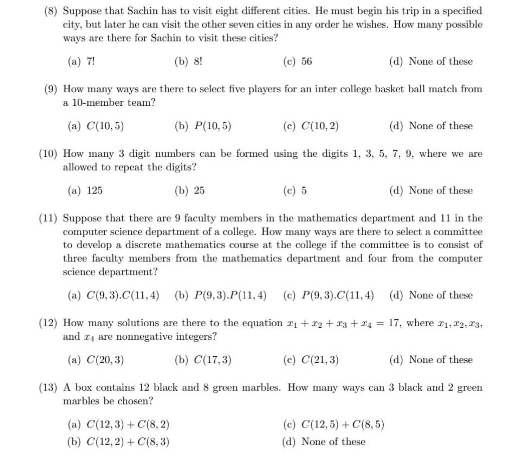 How many 3 digit numbers can be formed using the digits 1, 3, 5, 7, 9, w..