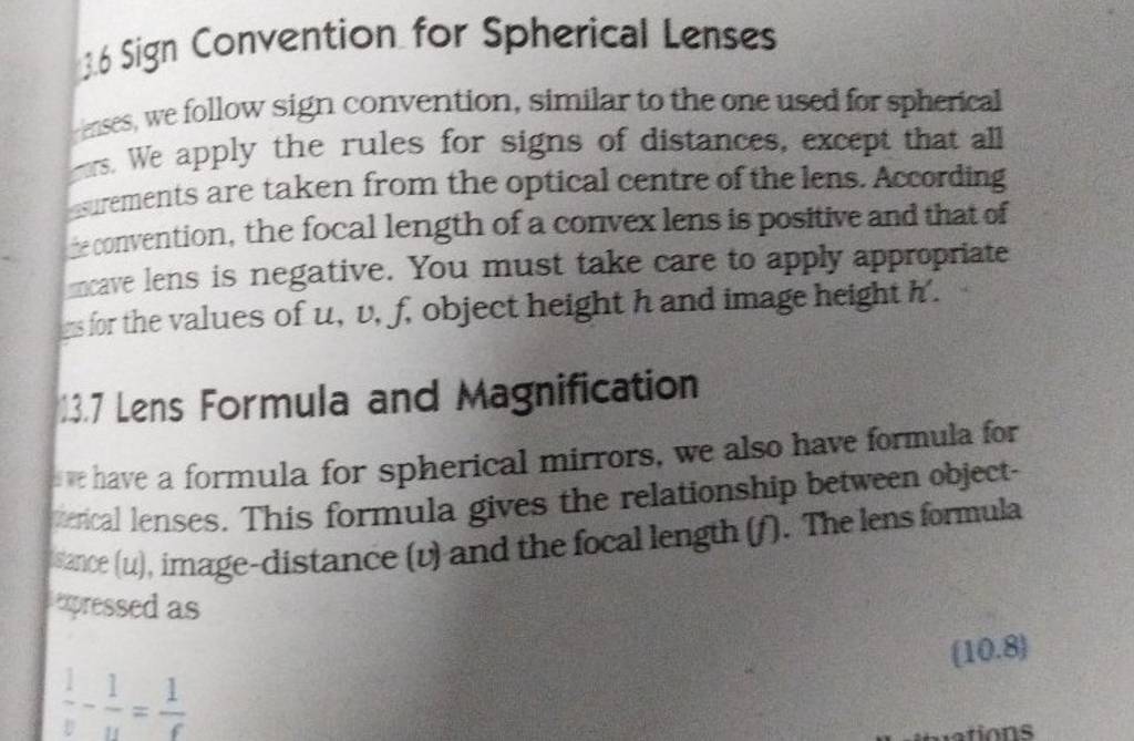 1.65 sign Convention for Spherical Lenses Filo