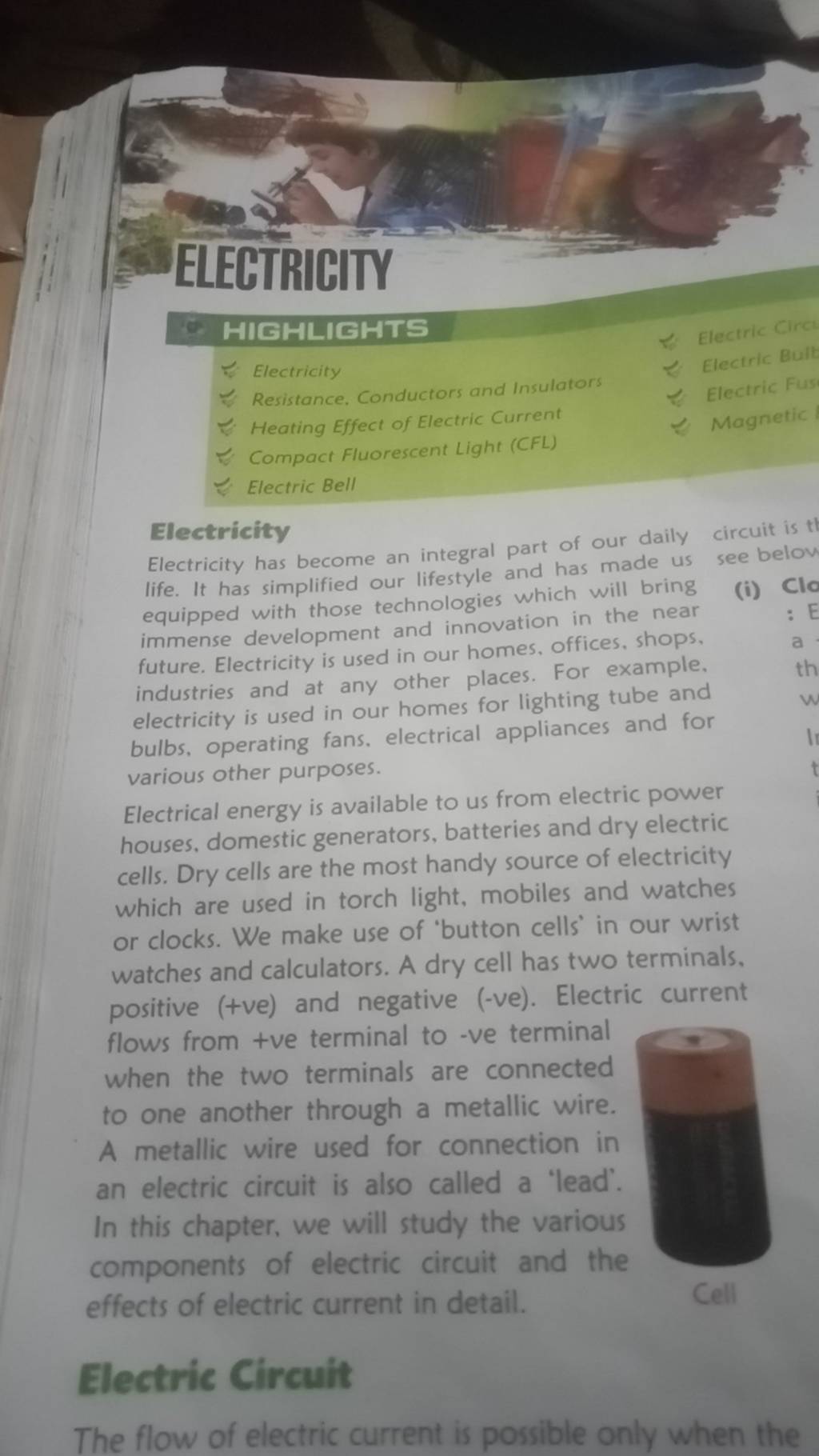 Electricity
* Resistance. Conductors and Insulators
₹ Heating Effect o