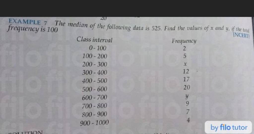 example-7-the-median-of-the-following-data-is-525-find-the-values-of-x