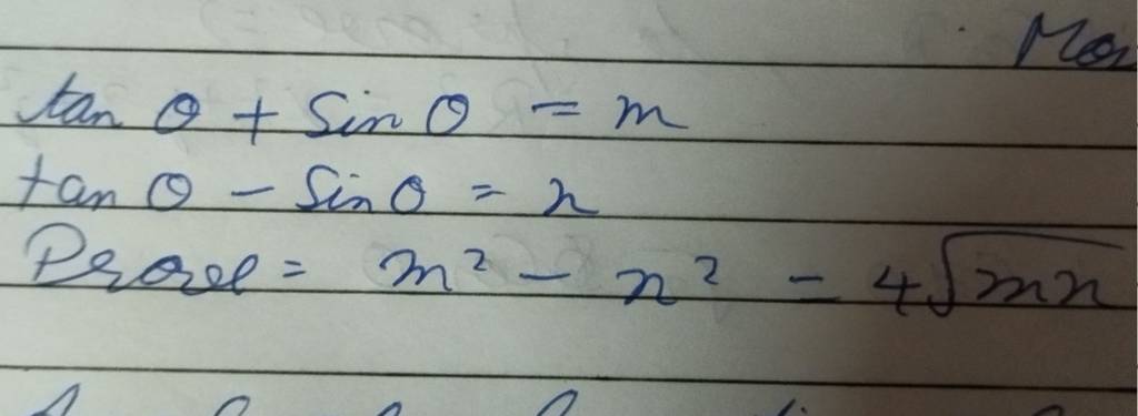 tanθ+sinθ=mtanθ−sinθ=nProvel =m2−n2−4mxc-2.7,0,-7.17,-2.7,-13.5,-8c-5.