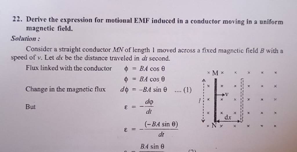 22-derive-the-expression-for-motional-emf-induced-in-a-conductor-moving