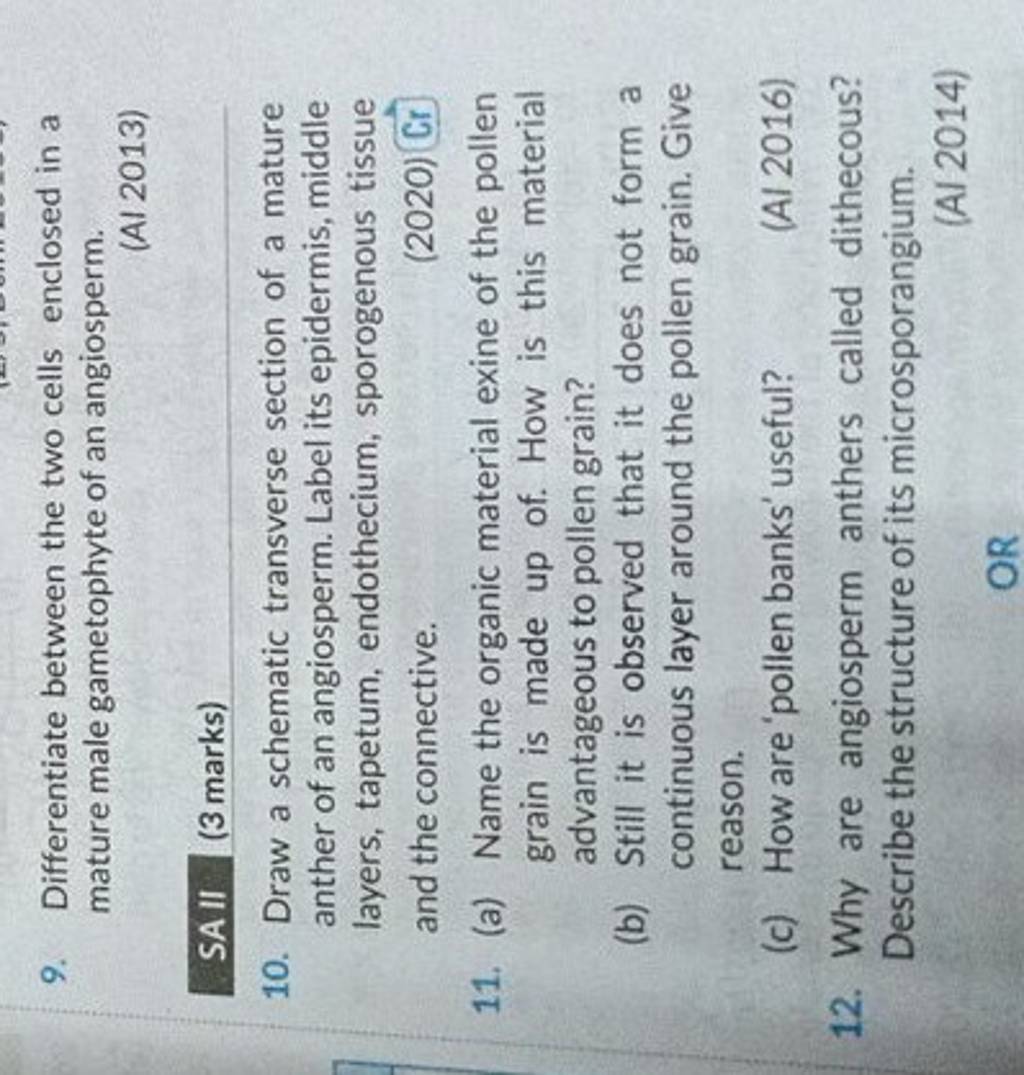 9 Differentiate Between The Two Cells Enclosed In A Mature Male Gametoph 9 differentiate between the two cells enclosed in a mature male gametoph