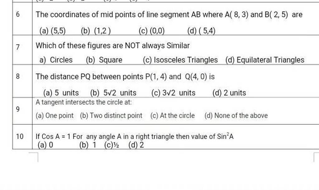 6 The Coordinates Of Mid Points Of Line Segment Ab Where A83 And B25 7232