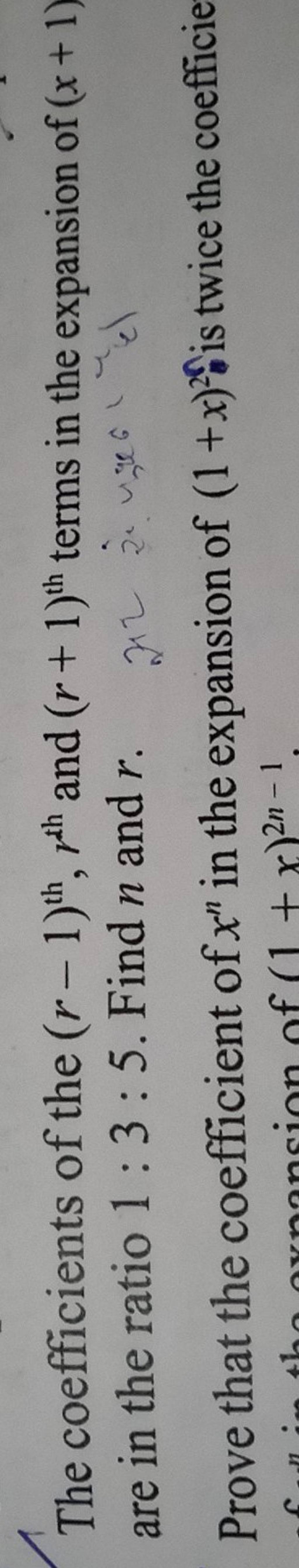 the-coefficients-of-the-r-1-th-rth-and-r-1-th-terms-in-the-expansion