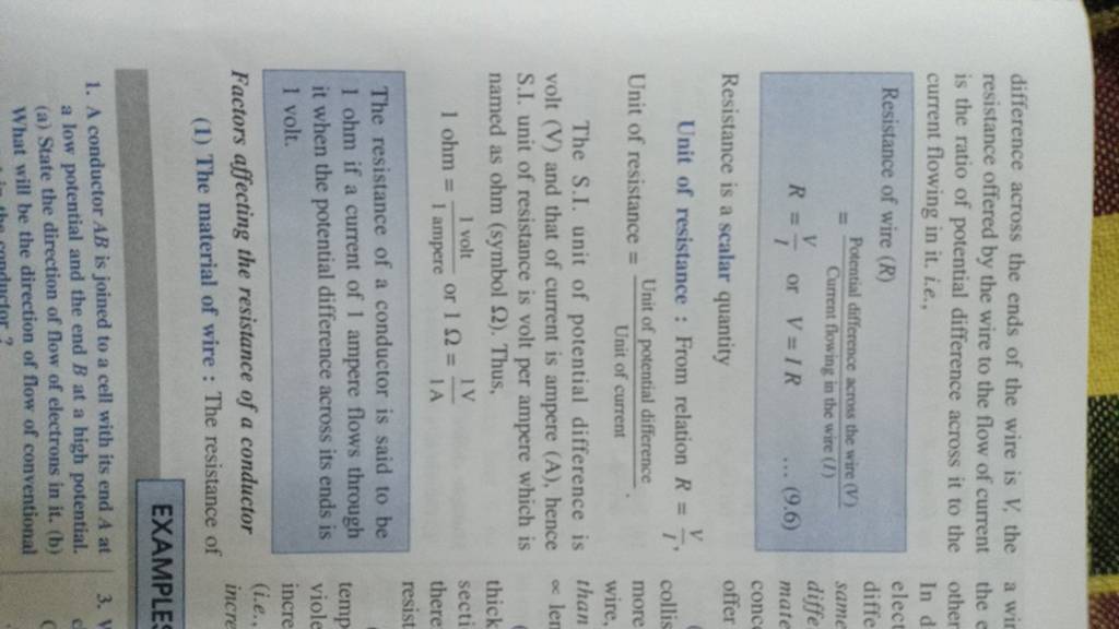 difference across the ends of the wire is V, the resistance offered by th..