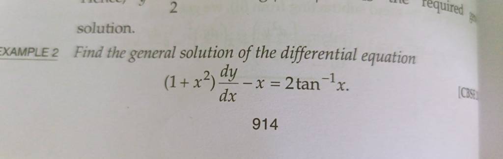 XXAMPLE 2 Find the general solution of the differential equation(1+x2)