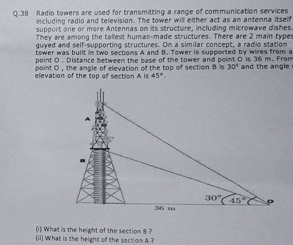 Q.38 Radio Towers Are Used For Transmitting A Range Of Communication Serv..