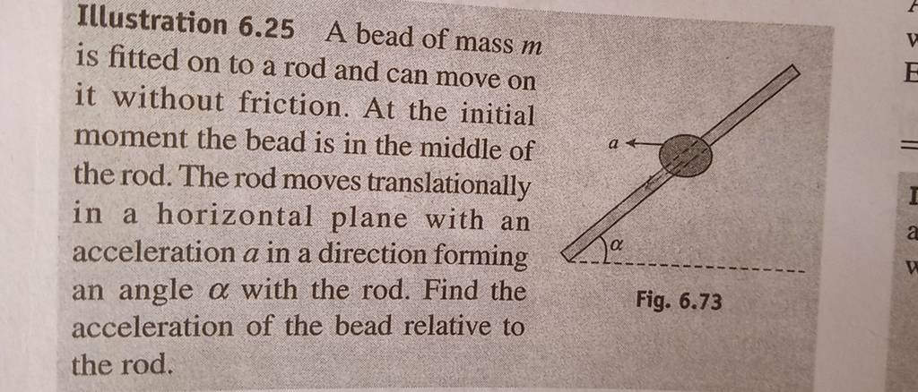 Illustration 6.25 A bead of mass m is fitted on to a rod and can move 