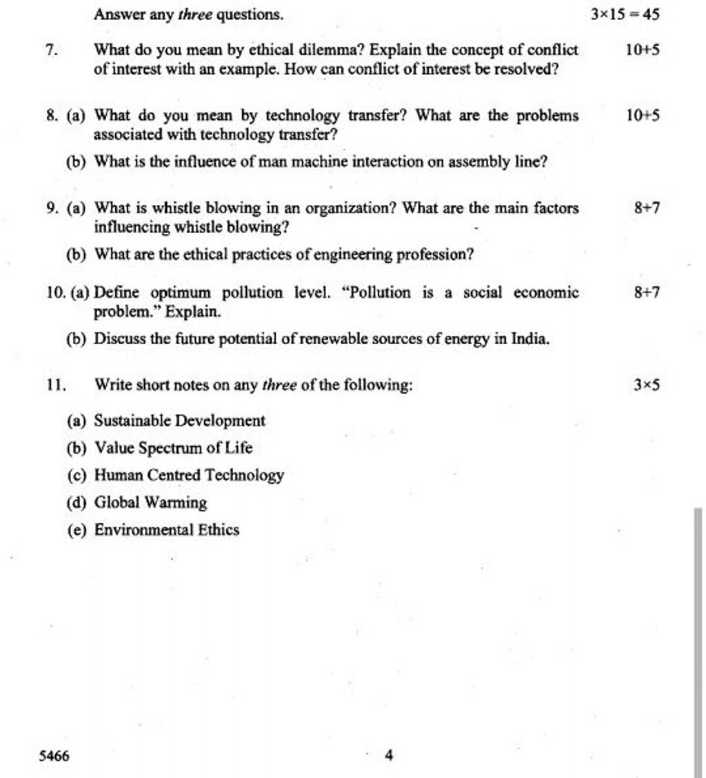  a define optimum pollution level pollution is a social economic 8 7 p 
